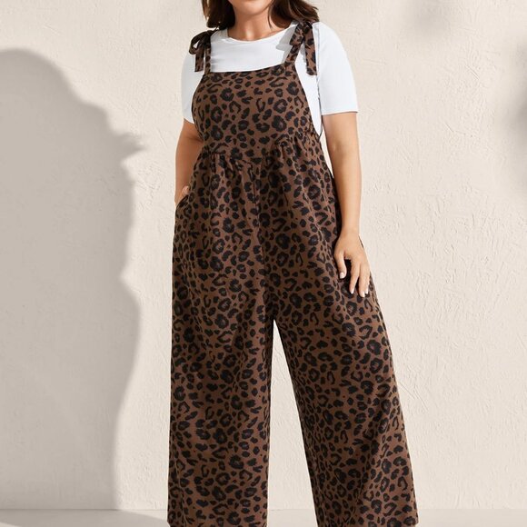 ✨ Bloomchic Leopard Print Jumpsuit – US 12, NWOT ✨ - Picture 3 of 16